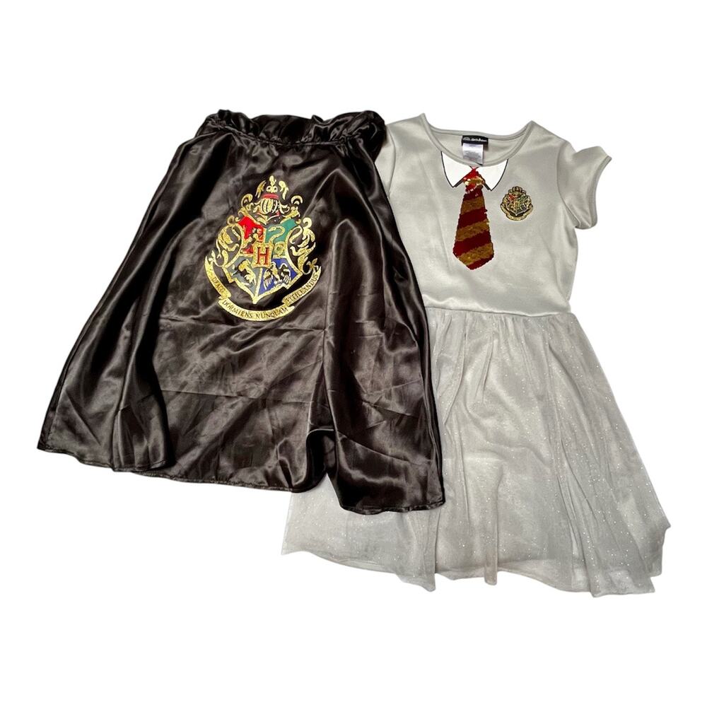 Harry Potter Wizarding World Gryffindor Hermione Dress Cape Costume Size 10/12